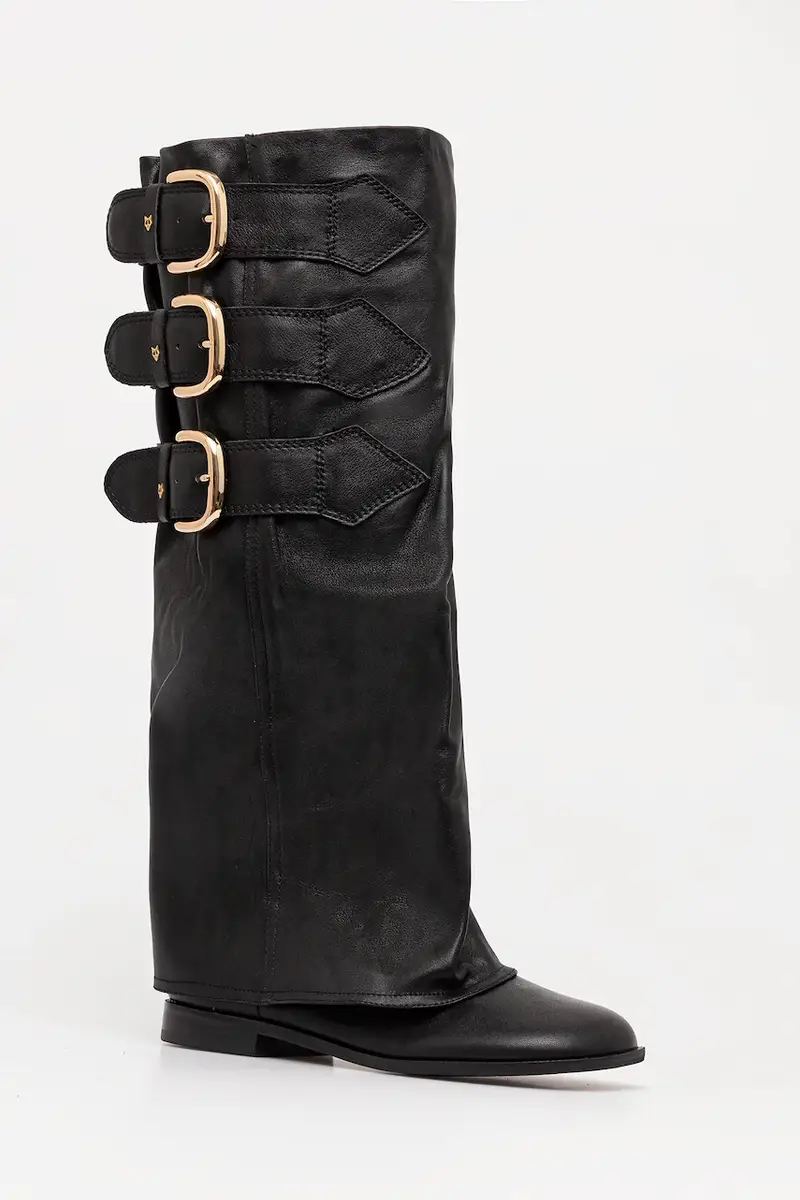 stivali in pelle Anchor donna colore nero Anchor Black Leather