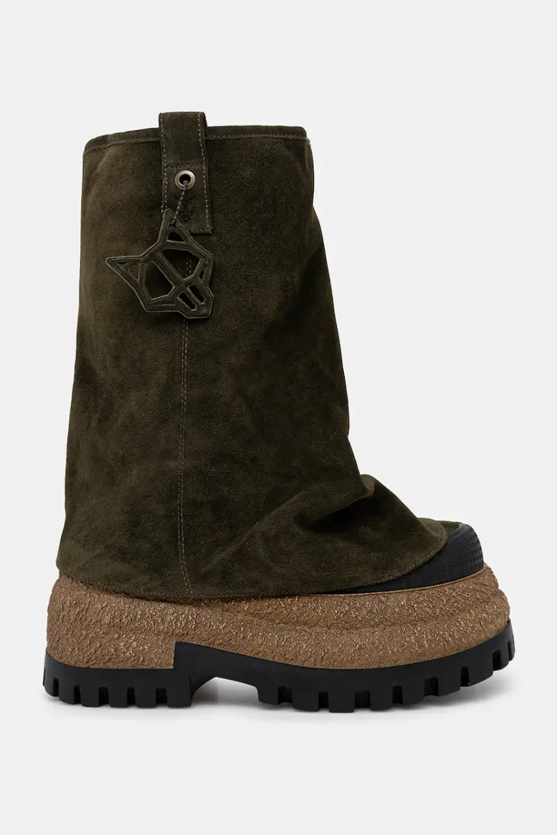 stivali in pelle scamosciata Disturb colore verde Disturb.Green miniatura 2