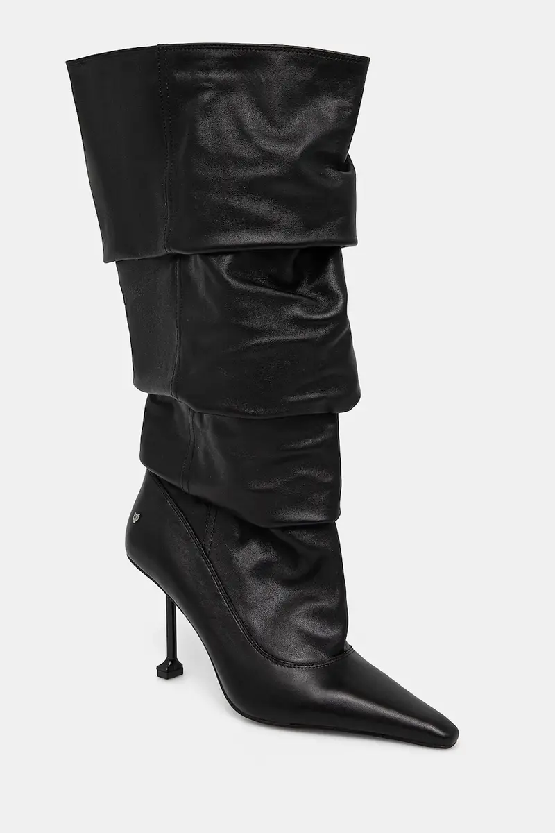 stivali in pelle Vern donna colore nero Vern Nappa Prince Leather Black