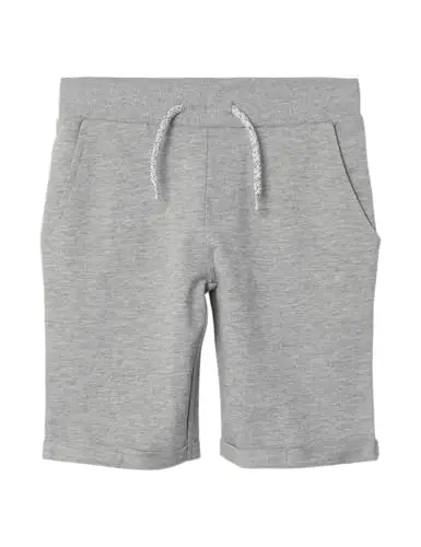 Name It Nkmvermo Long Swe Shorts Unb F Noos, Pantaloncini Bambini e ragazzi, Grigio (Grey Melange), 164