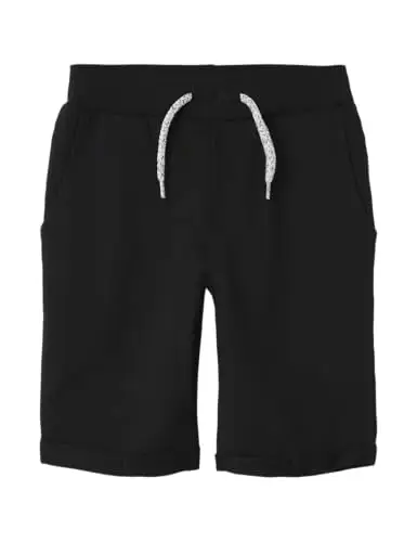 Name It Nkmvermo Long Swe Shorts Unb F Noos, Pantaloncini Bambini e ragazzi, Nero (Black), 104