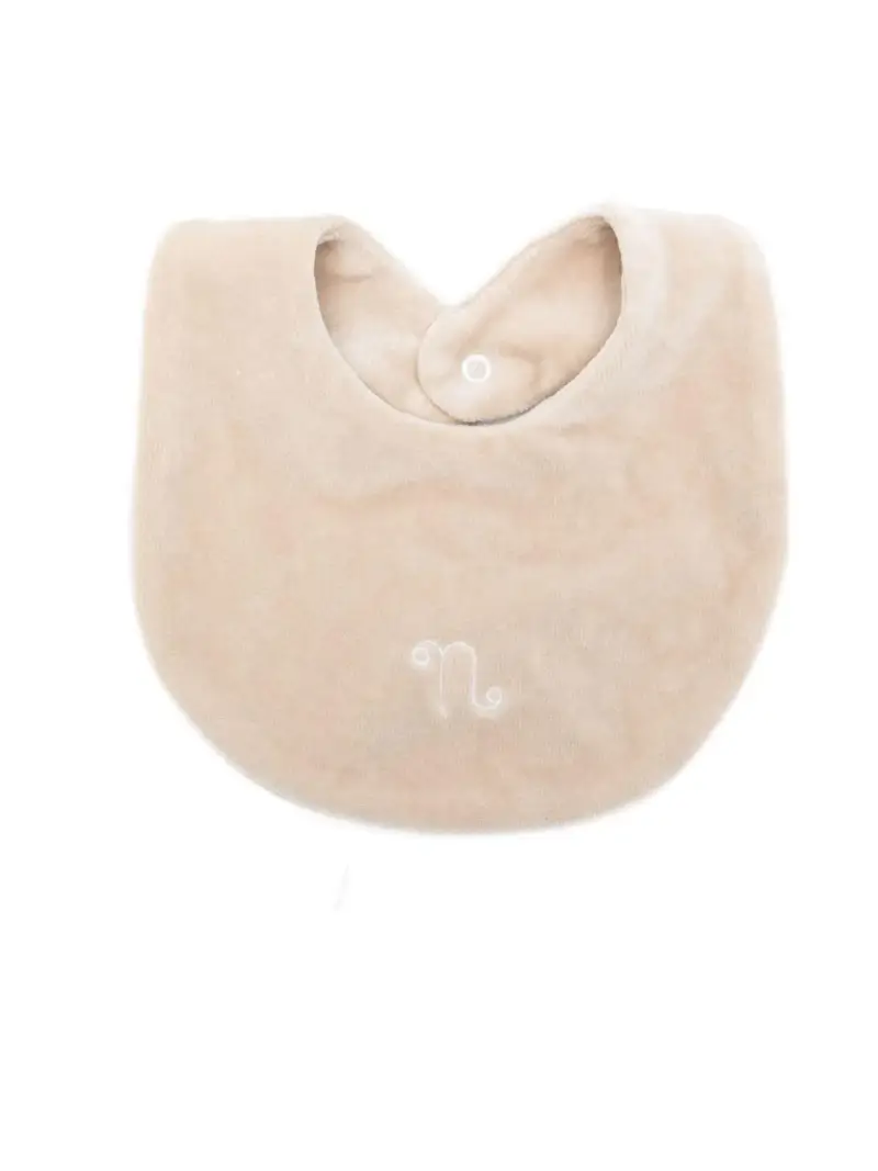 Bavaglino con logo ricamato Beige