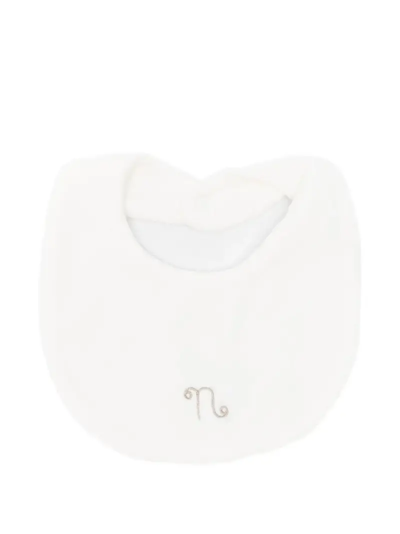 Bavaglino con logo ricamato Bianco