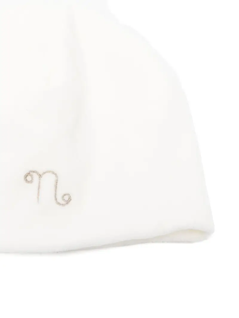 Berretto bianco con ricamo miniatura 3