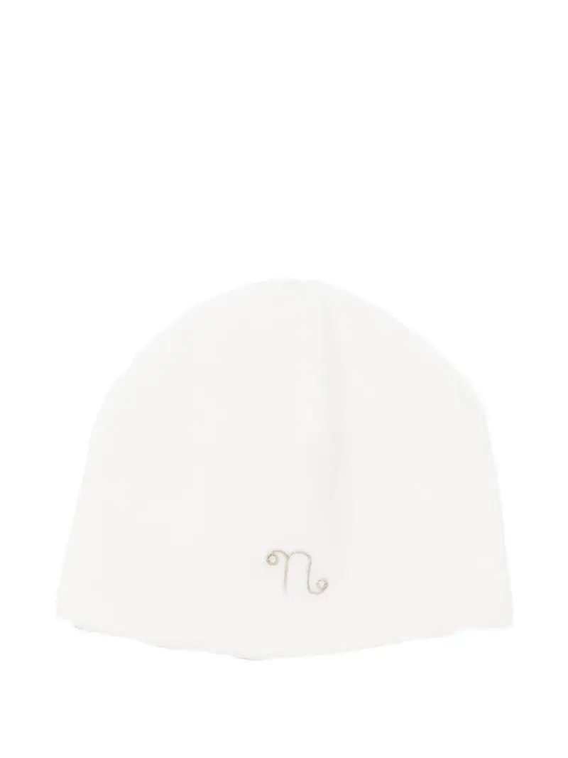 Berretto bianco con ricamo