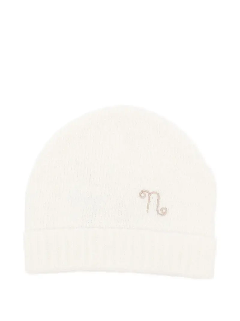 Berretto con ricamo Bianco