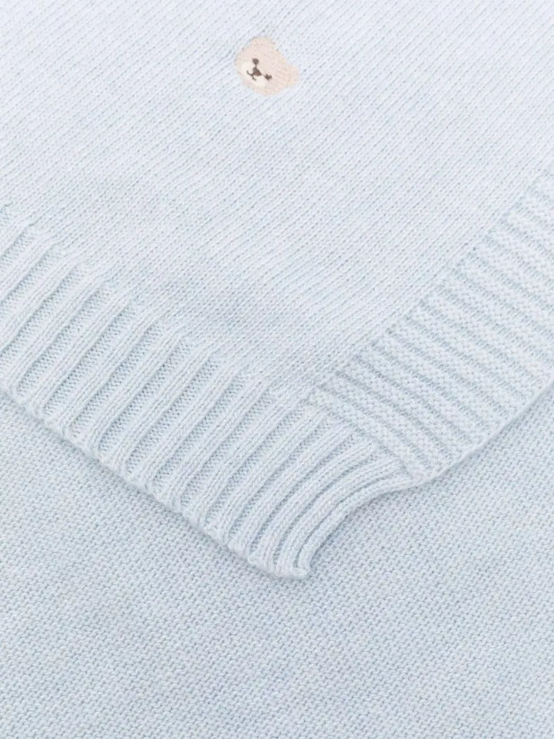 Coperta azzurra con ricamo Azzurro miniatura 3
