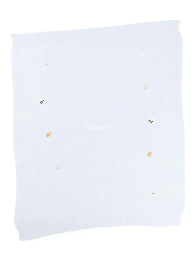 Coperta azzurra con ricamo Azzurro