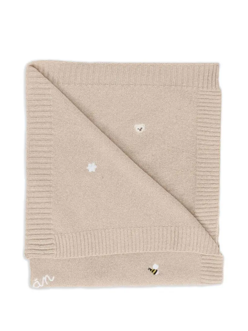 Coperta Beige per Bambini con Logo Ricamato miniatura 3