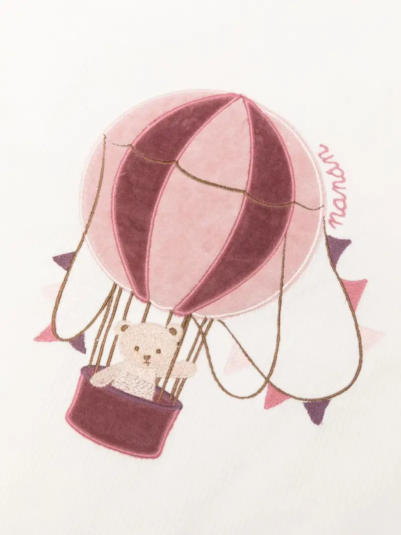 Coperta panna con ricamo palloncino miniatura 3