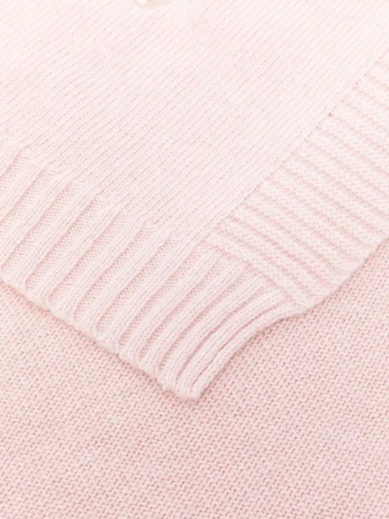 Sciarpa rosa chiaro con logo ricamato miniatura 3