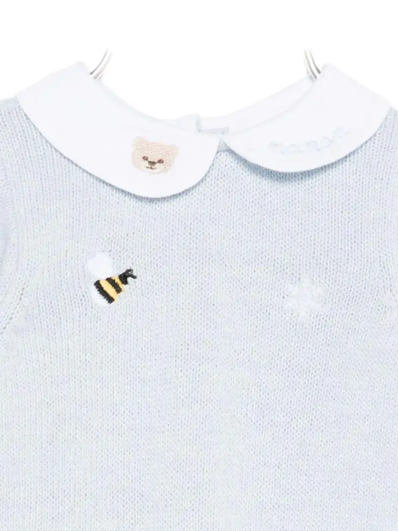 Tutina azzurra con ricamo Azzurro miniatura 3