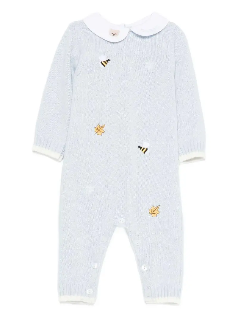 Tutina azzurra con ricamo Azzurro