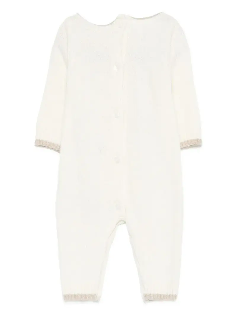 Tutina bianca con ricamo Bianco miniatura 3