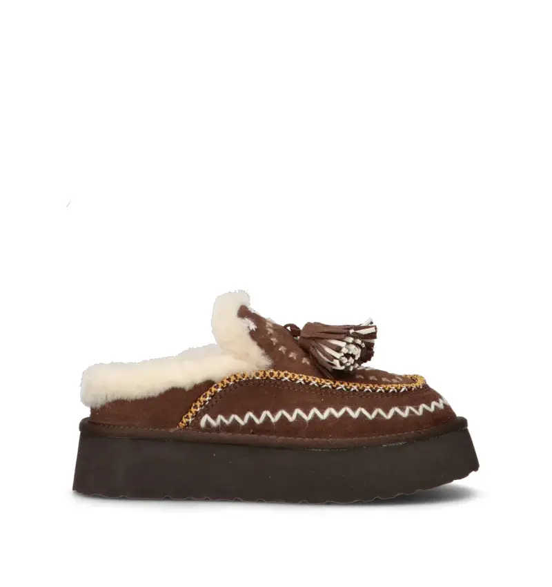 Sabot donna marrone in suede Vario