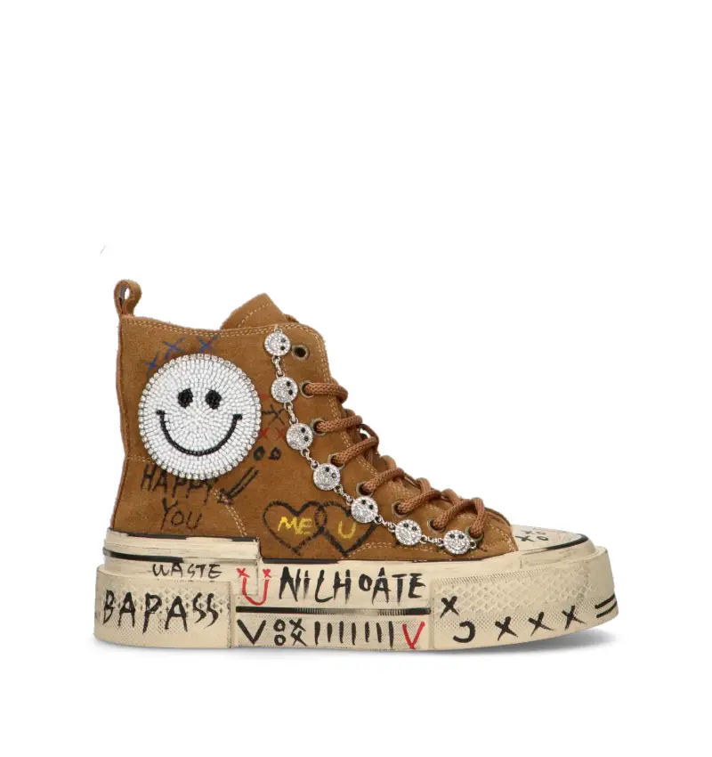 Sneaker donna cammello in suede Vario