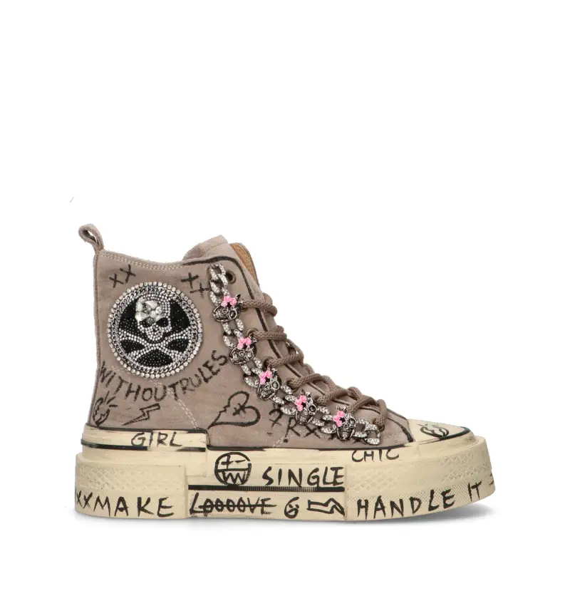 Sneaker donna taupe in suede Vario