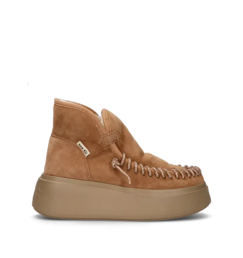 Stivaletto pelo donna cammello in suede Vario