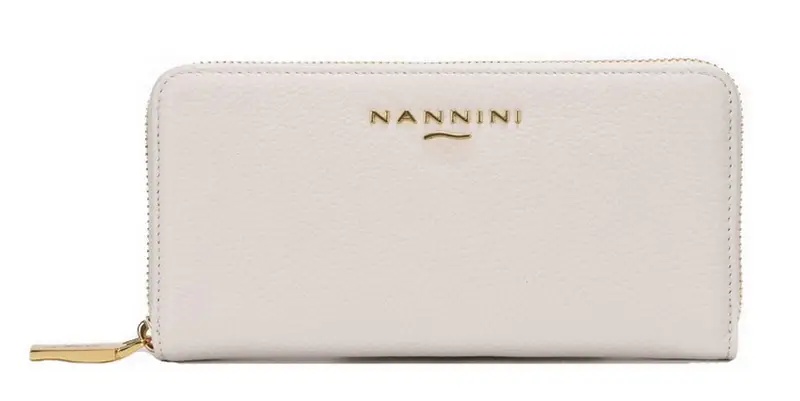 Portafoglio donna con zip Nannini Firenze Wallis Bianco