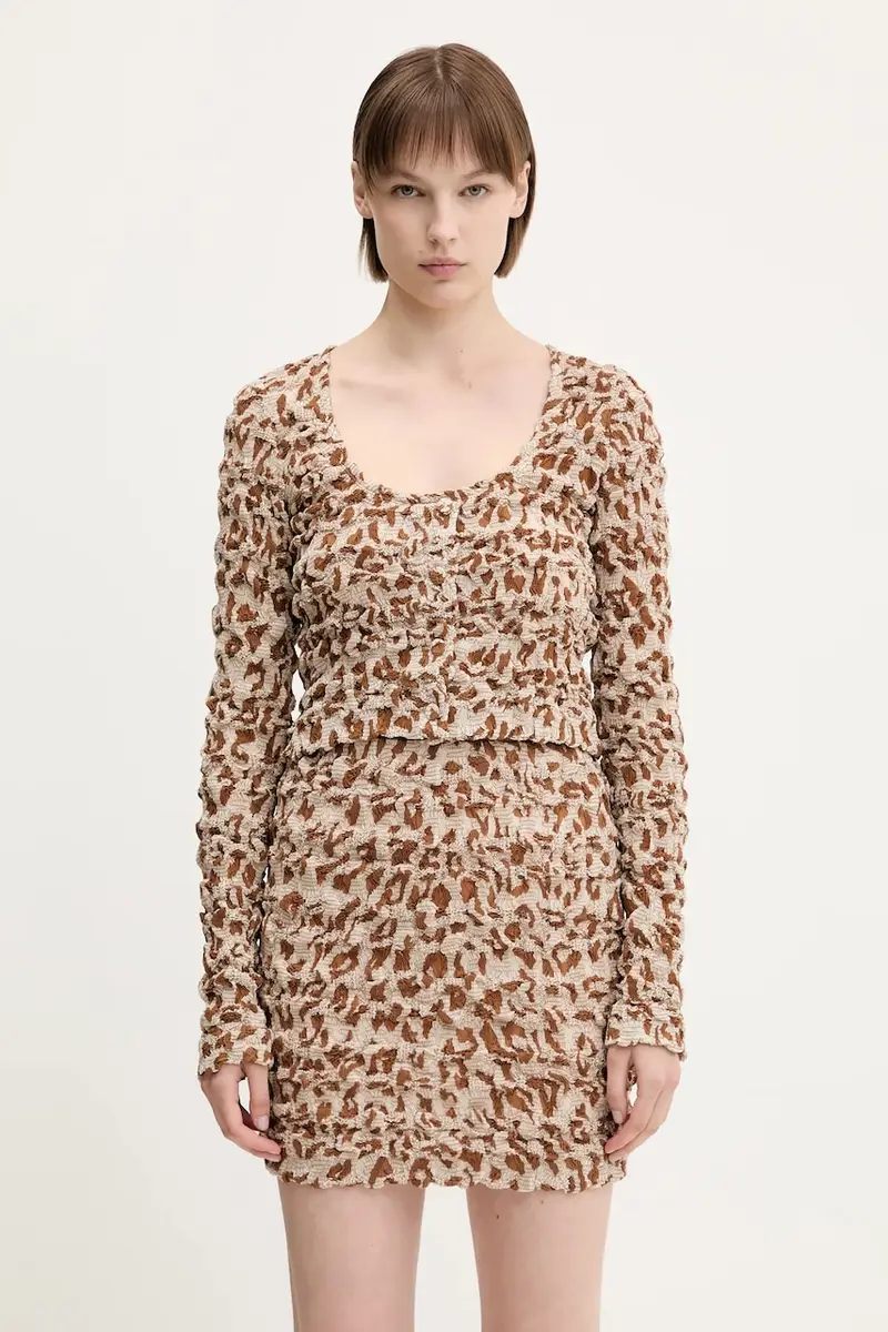 camicetta in cotone JYLAN donna colore marrone NW25SSTP30574