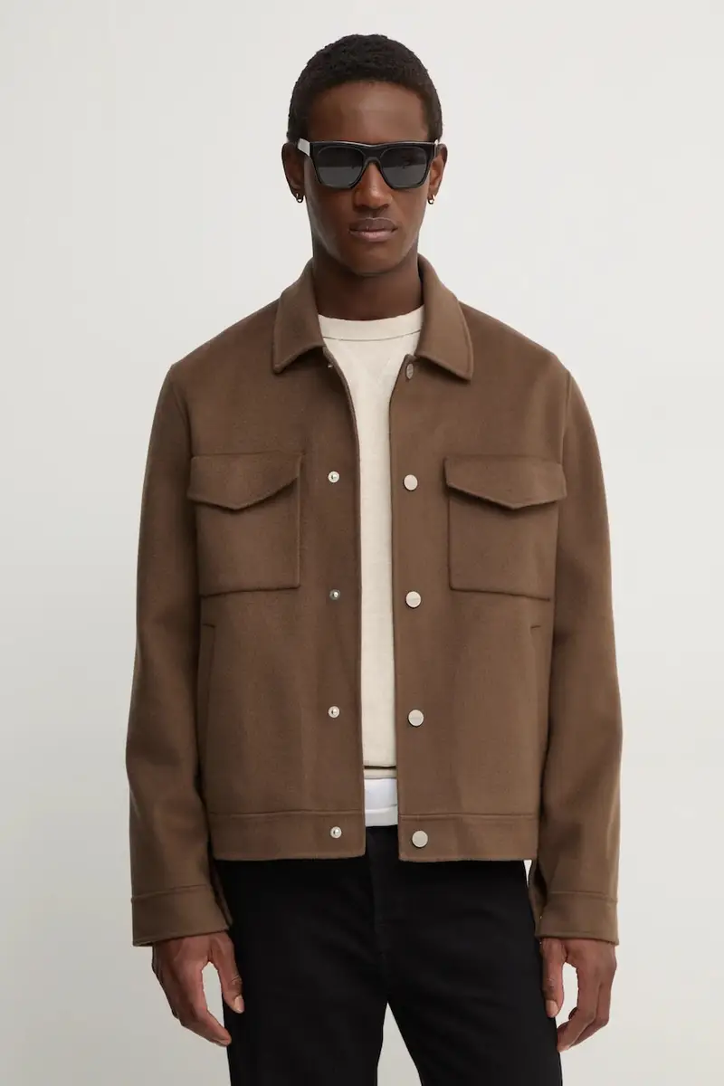 camicia giacca in lana RHYS colore marrone NM24FWJK02578