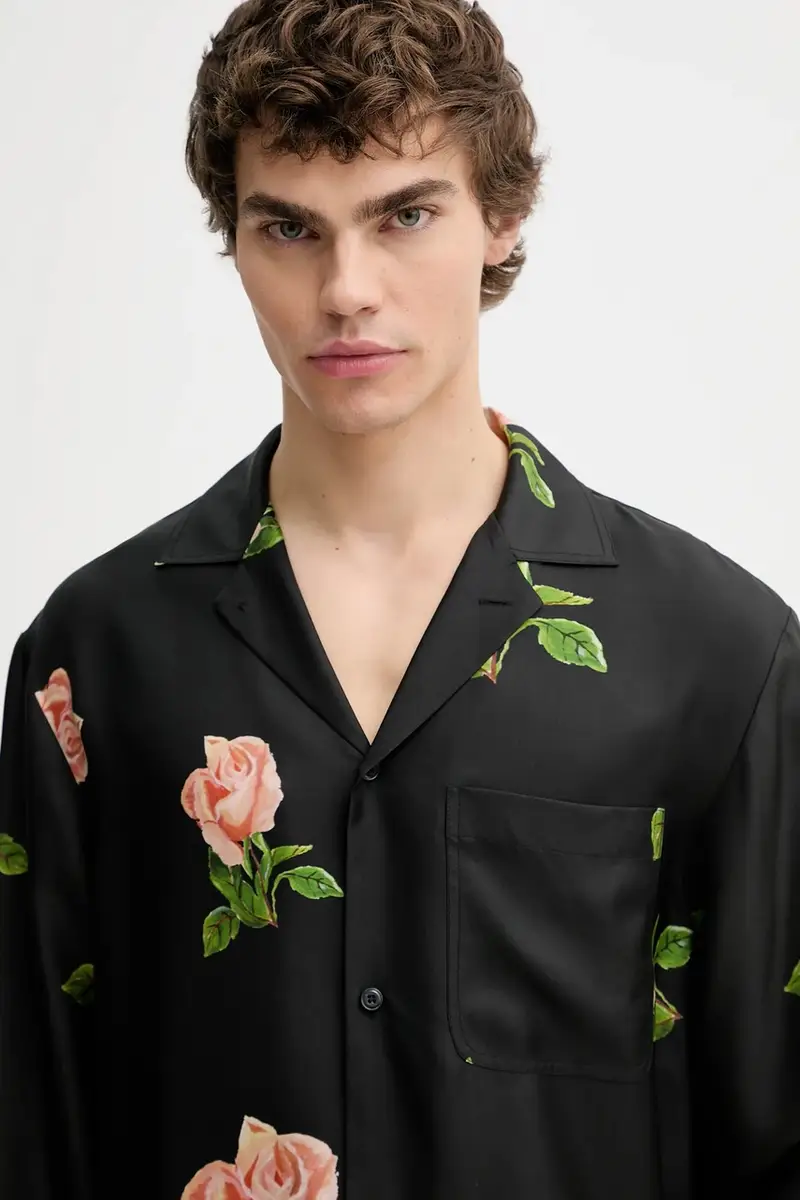 camicia in seta NM25PFTP01499 Nero miniatura 4