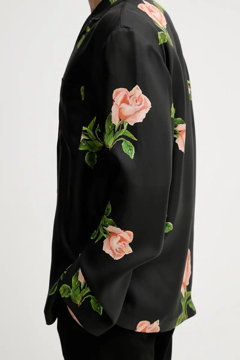 camicia in seta NM25PFTP01499 Nero miniatura 5