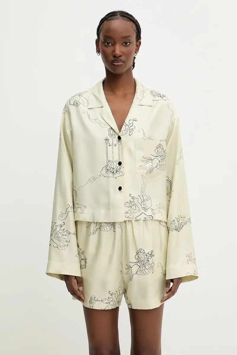 camicia in seta VALLY donna colore beige NW25SSTP31250