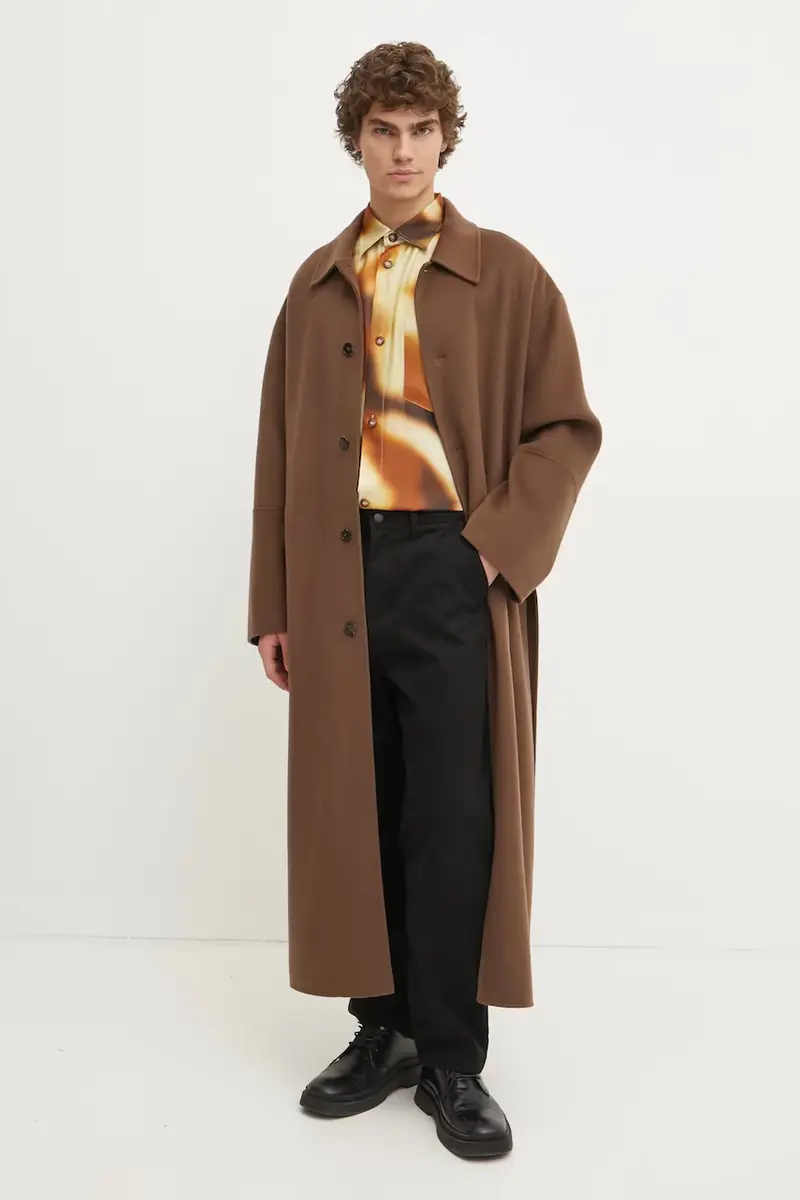 cappotto in lana LUCIAN colore marrone NM24FWJK02678 miniatura 2