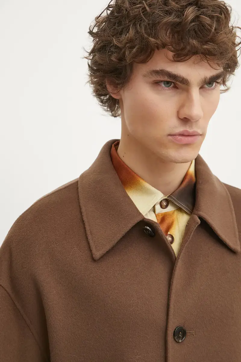 cappotto in lana LUCIAN colore marrone NM24FWJK02678 miniatura 4