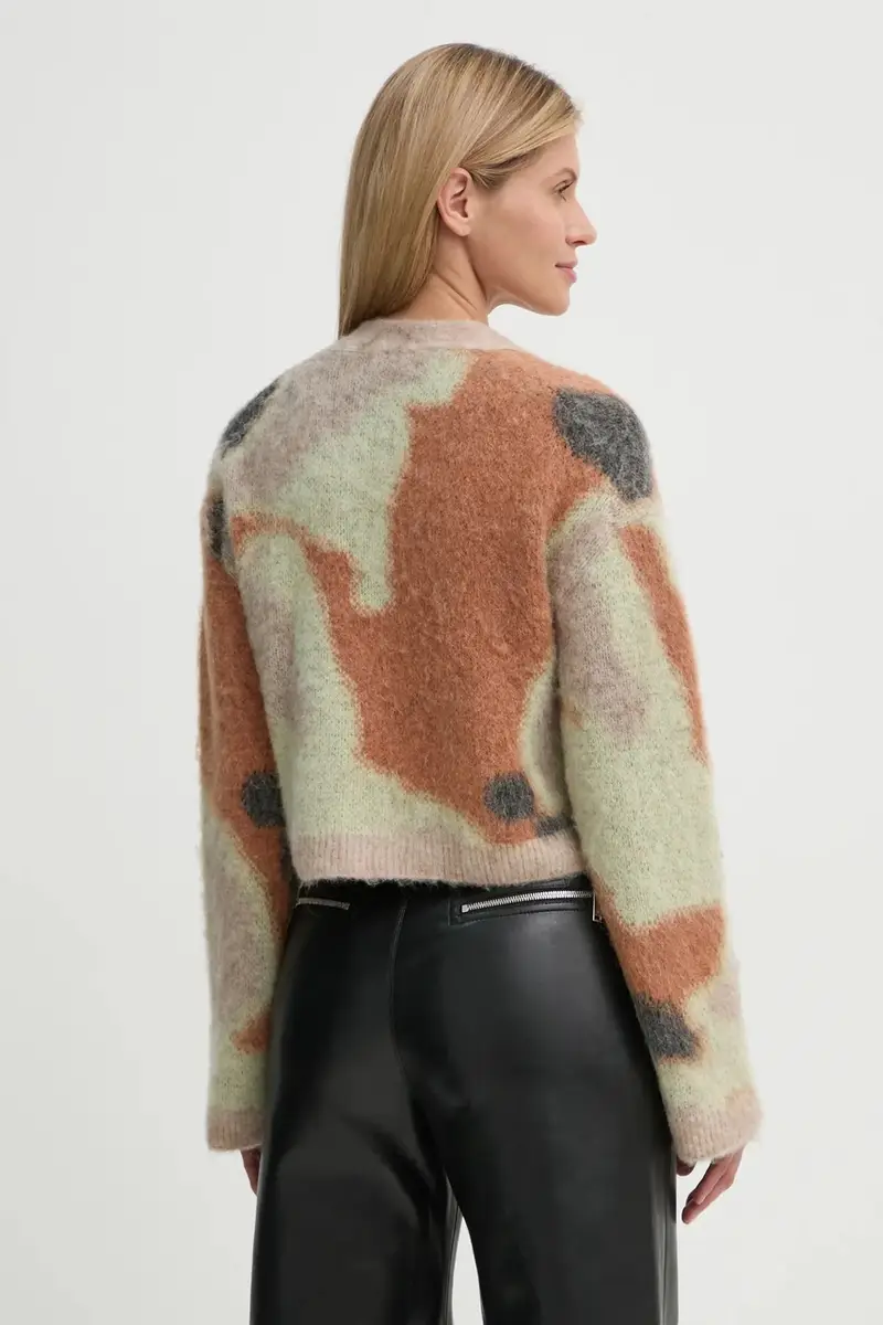 cardigan in lana HENNY colore beige NW24FWSW44376 miniatura 3