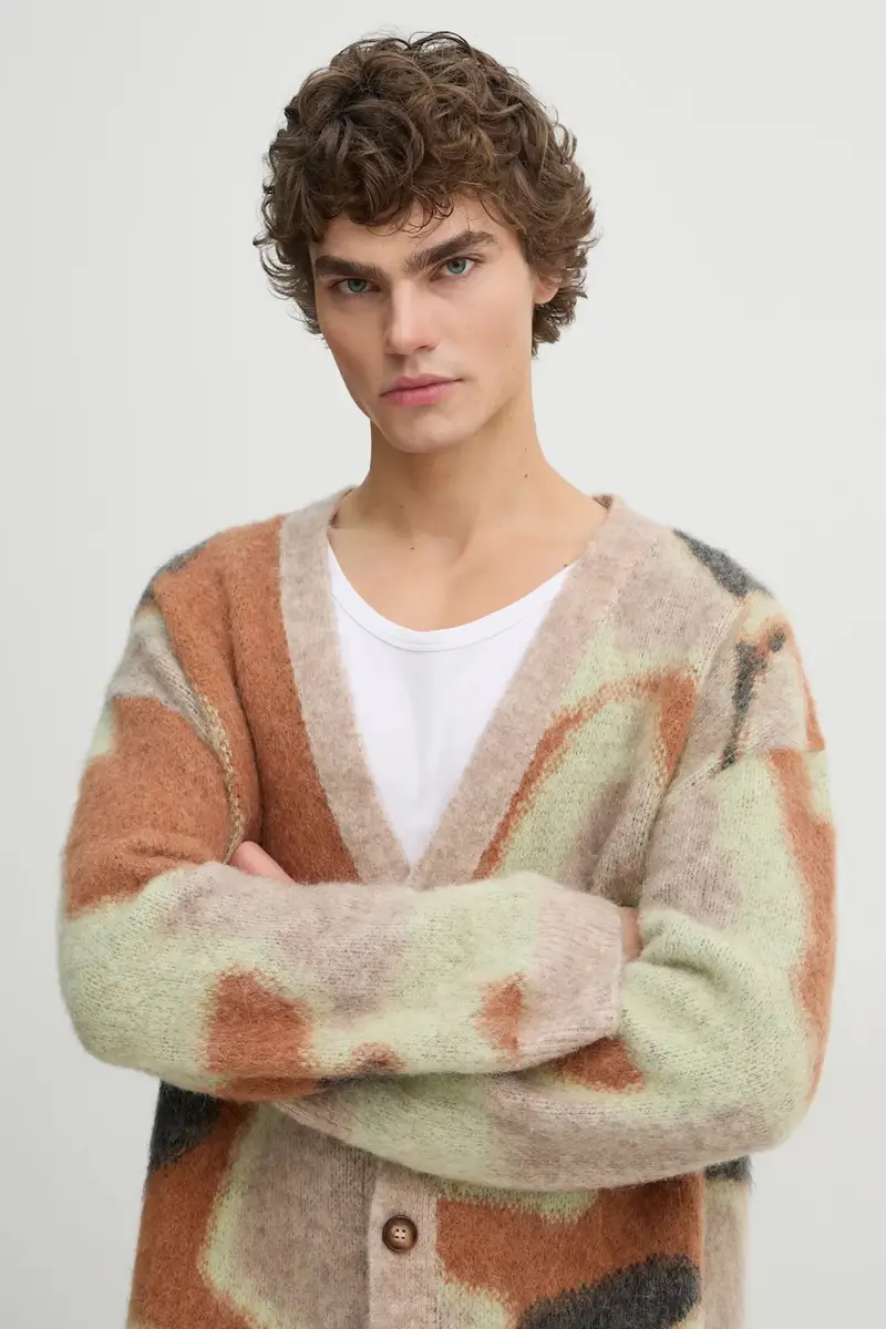 cardigan in lana NESSIN colore beige NM24FWSW01017 miniatura 4