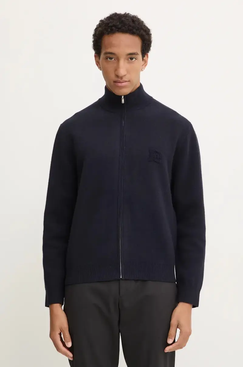 cardigan in lana POVAL colore blu navy NM24PFSW00457