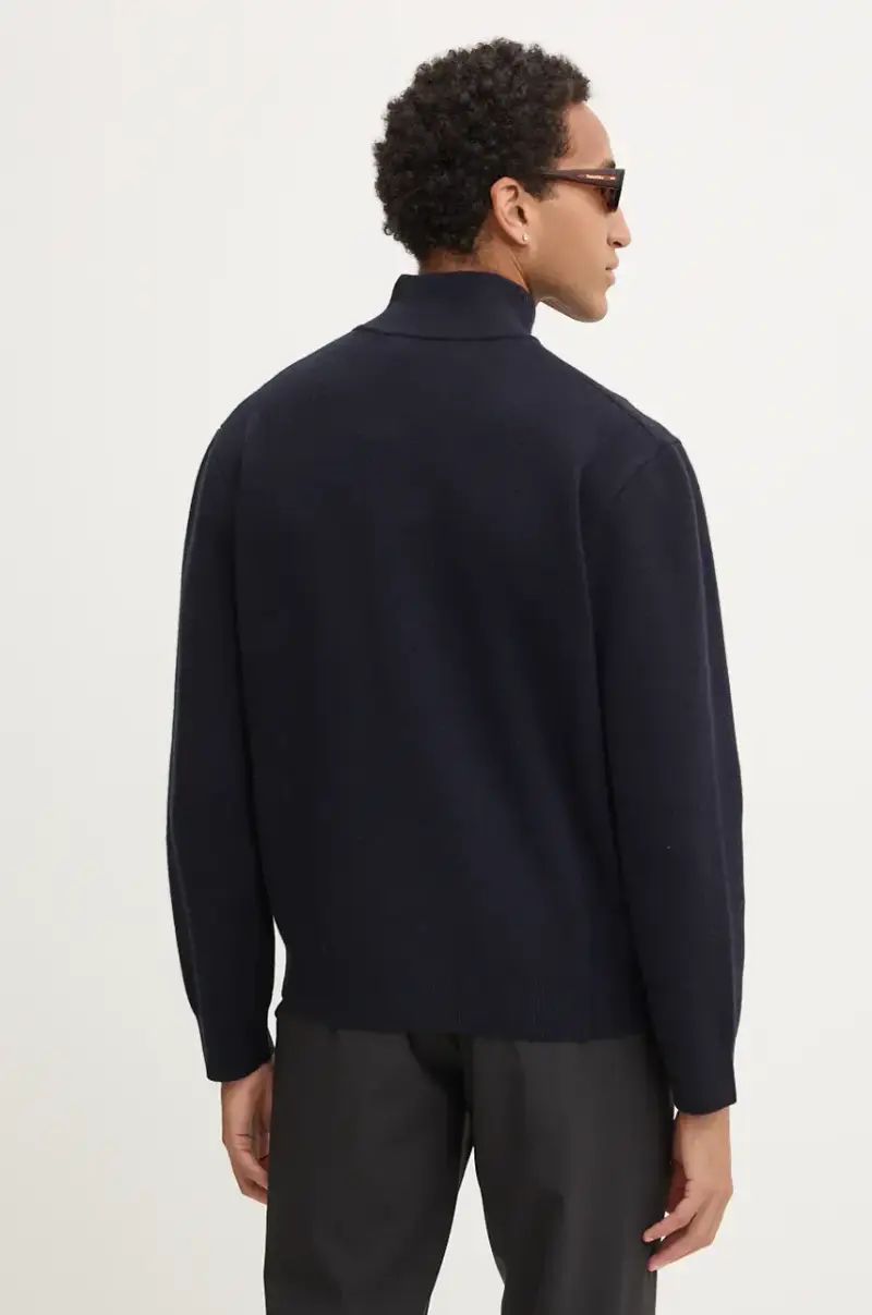 cardigan in lana POVAL colore blu navy NM24PFSW00457 miniatura 3