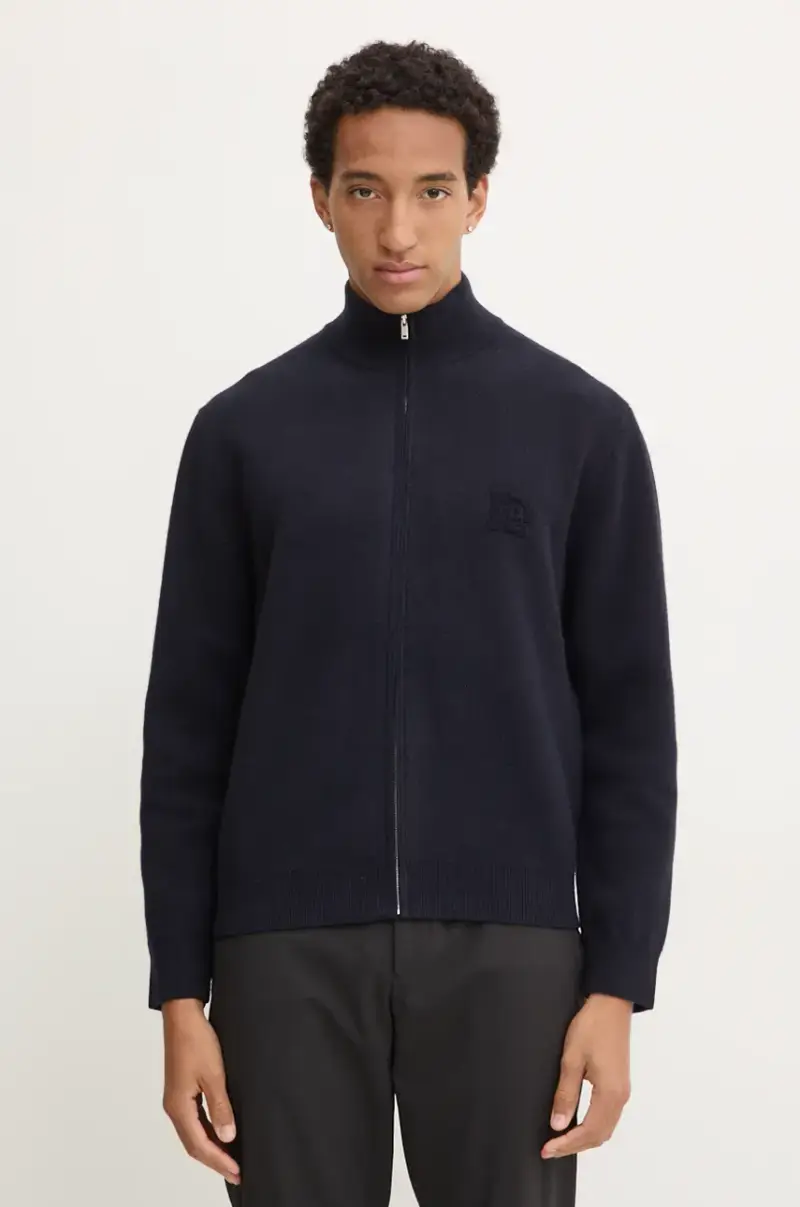 cardigan in lana POVAL colore blu navy NM24PFSW00457