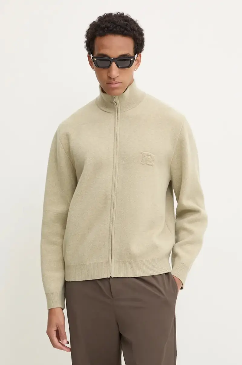 cardigan in lana POVAL colore verde NM24PFSW00472