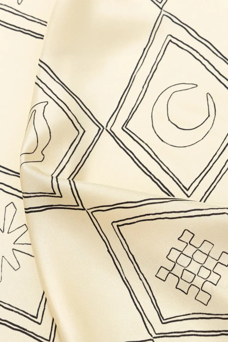 foulard in seta colore beige NU25PFSC00305 miniatura 2