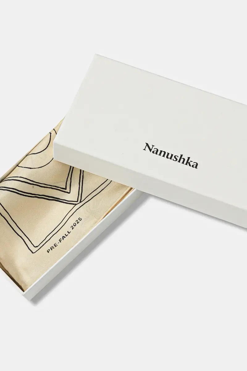 foulard in seta colore beige NU25PFSC00305 miniatura 3