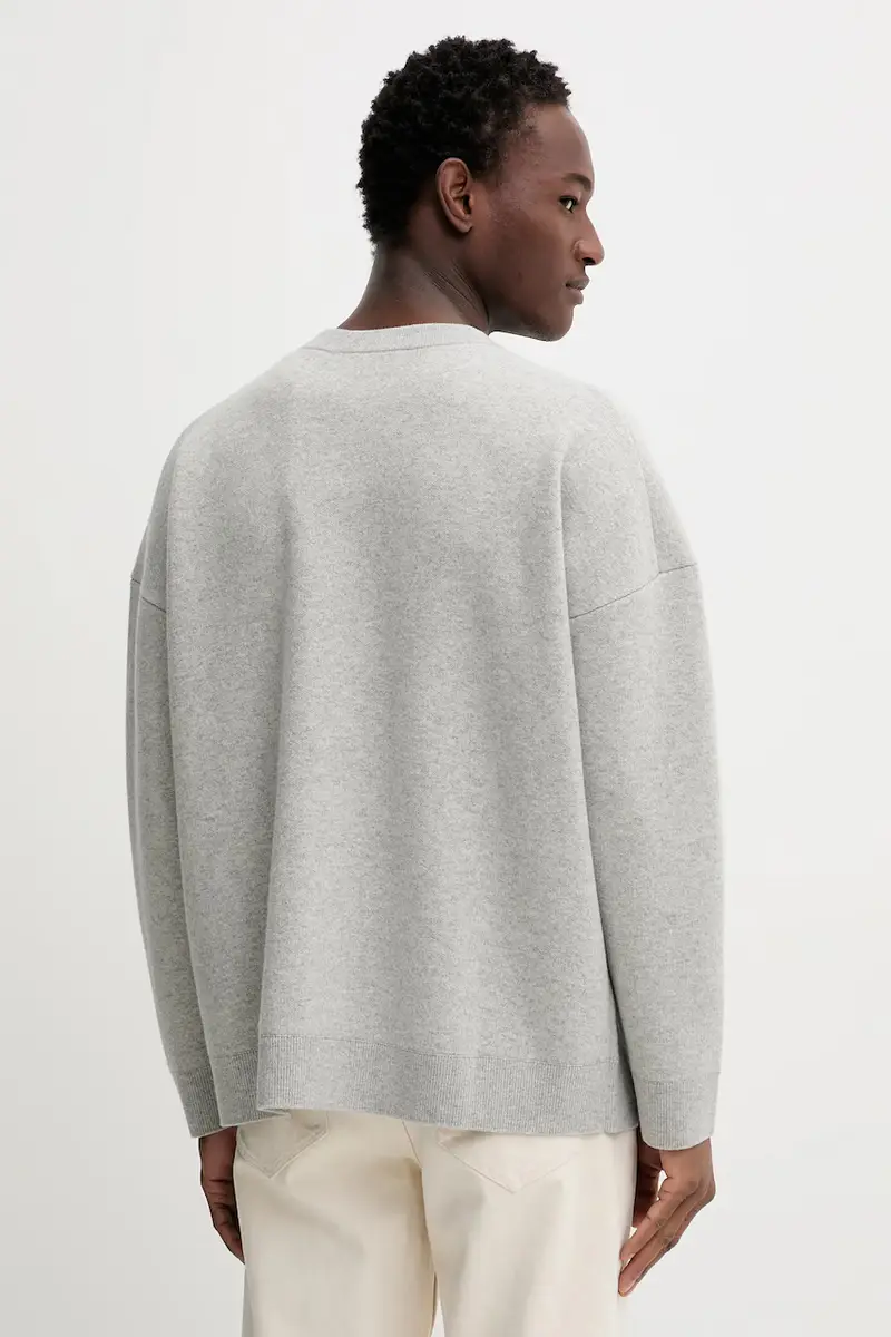 maglione con lana colore grigio NU25PFSW13291 miniatura 3