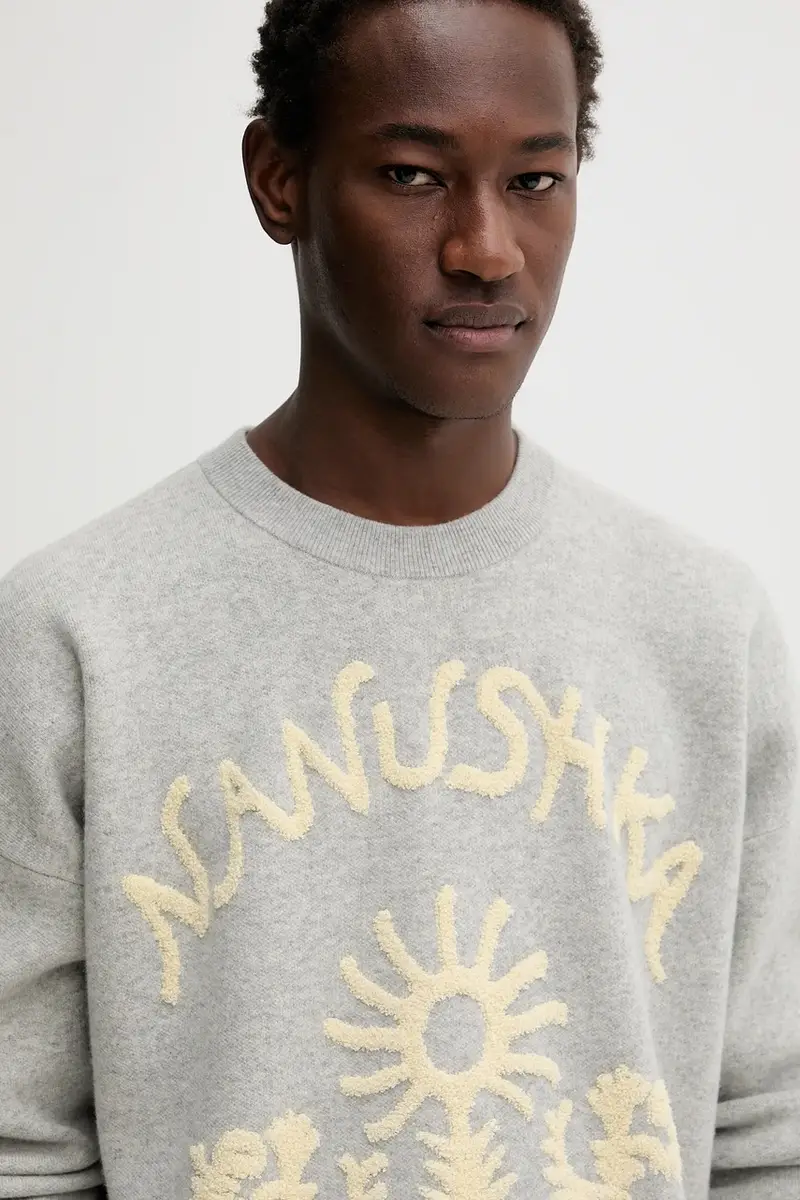 maglione con lana colore grigio NU25PFSW13291 miniatura 4