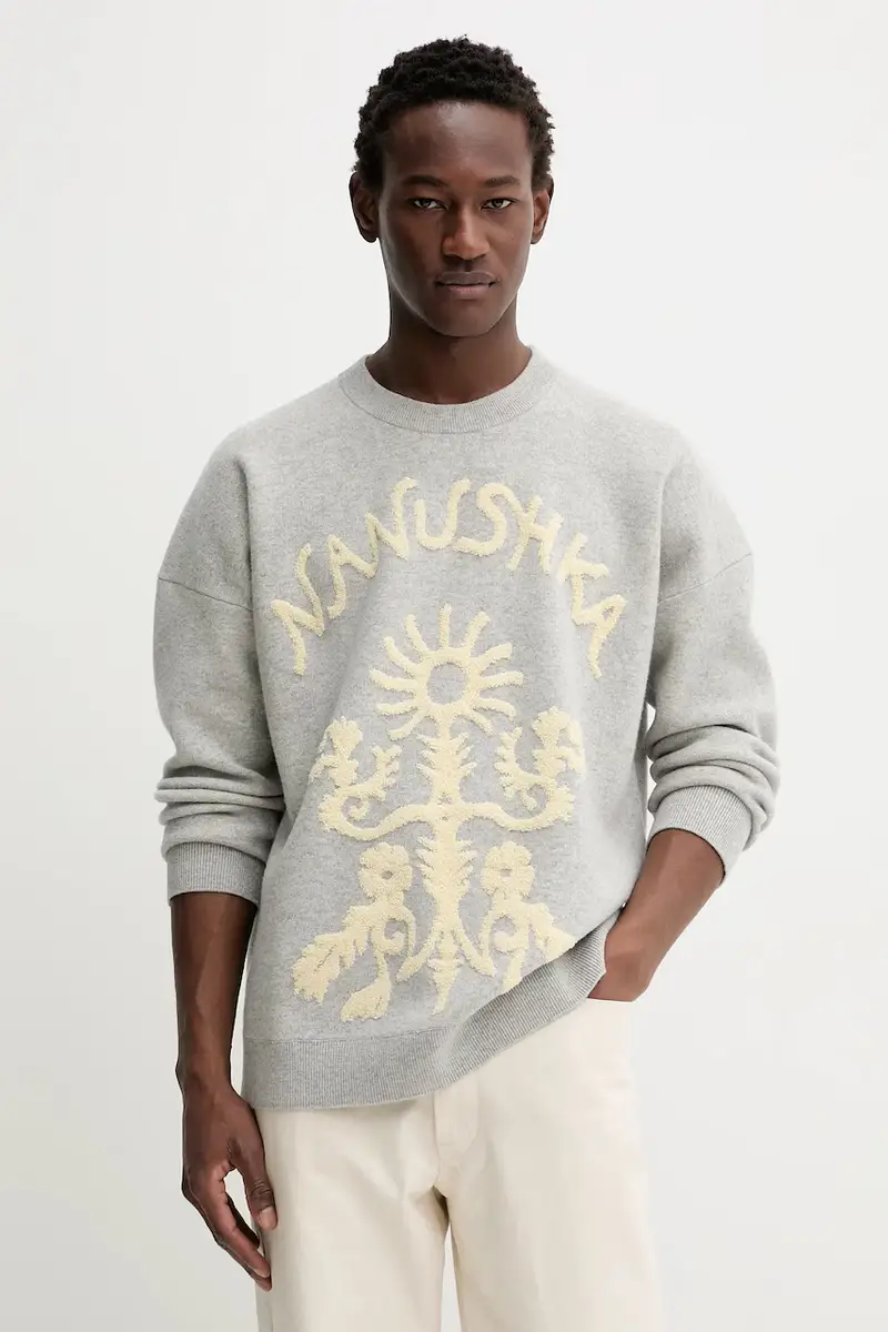 maglione con lana colore grigio NU25PFSW13291