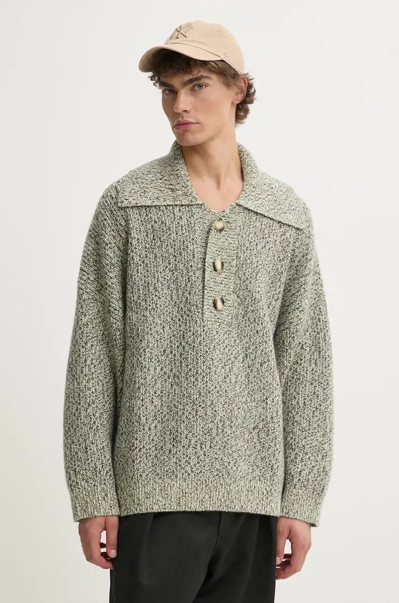 maglione in lana DELIER uomo colore verde NU24PFSW00699