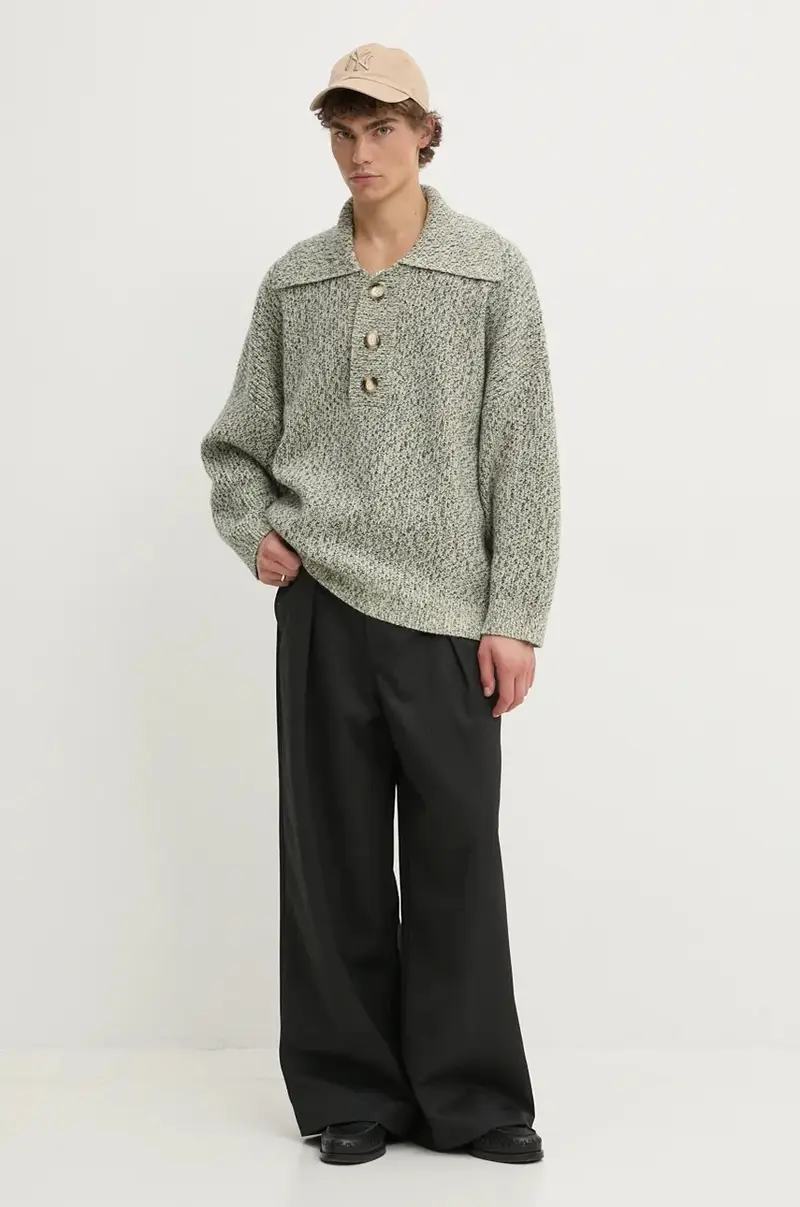 maglione in lana DELIER uomo colore verde NU24PFSW00699 miniatura 2