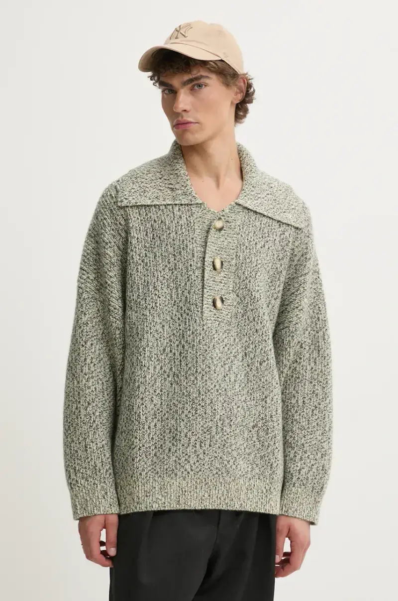 maglione in lana DELIER uomo colore verde NU24PFSW00699