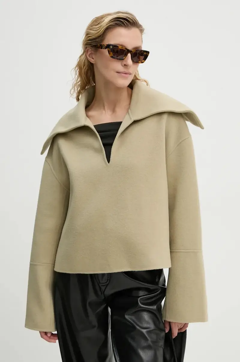 maglione in lana MAXE donna colore verde NW24PFSG27062