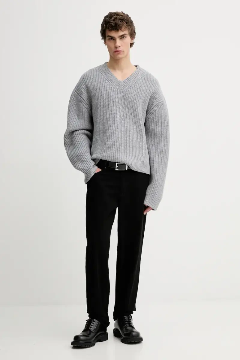 maglione in lana NU25PFSW05691 Grigio miniatura 2