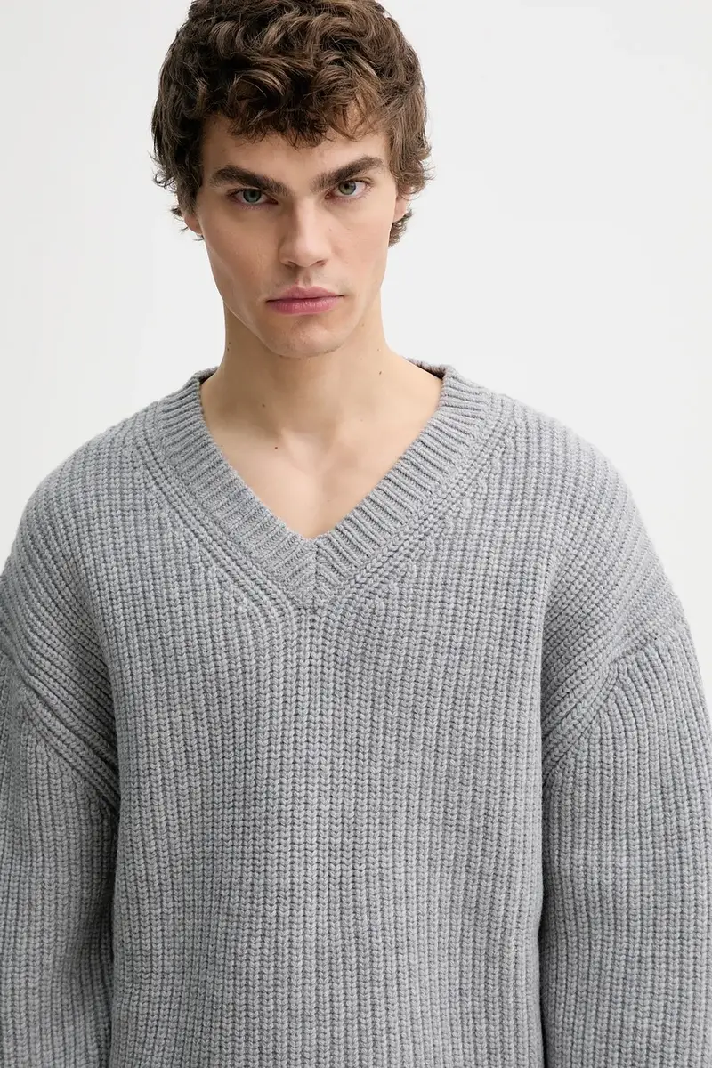 maglione in lana NU25PFSW05691 Grigio miniatura 4