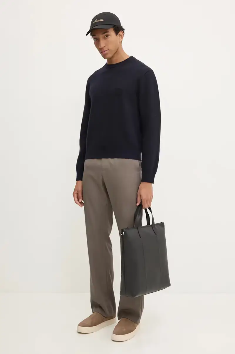 maglione in lana STONO uomo colore blu navy NM24PFSW00357 miniatura 2