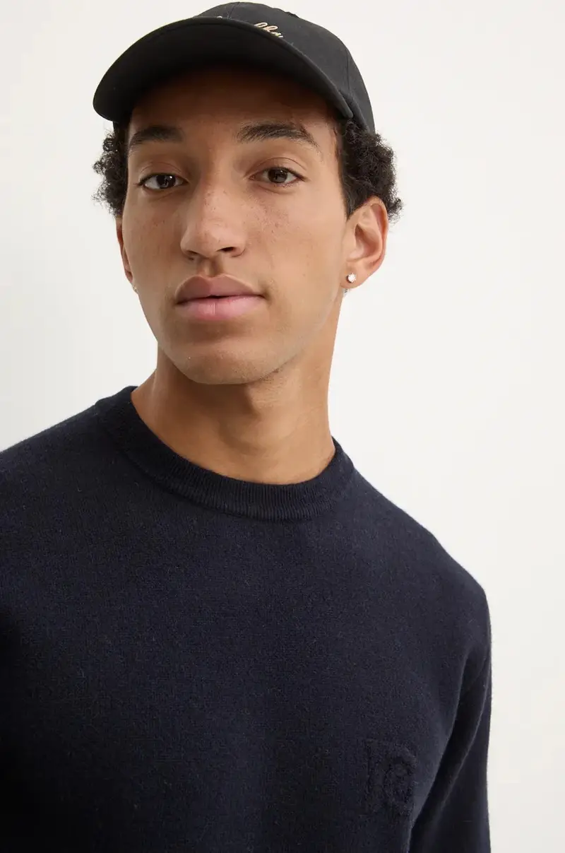 maglione in lana STONO uomo colore blu navy NM24PFSW00357 miniatura 5