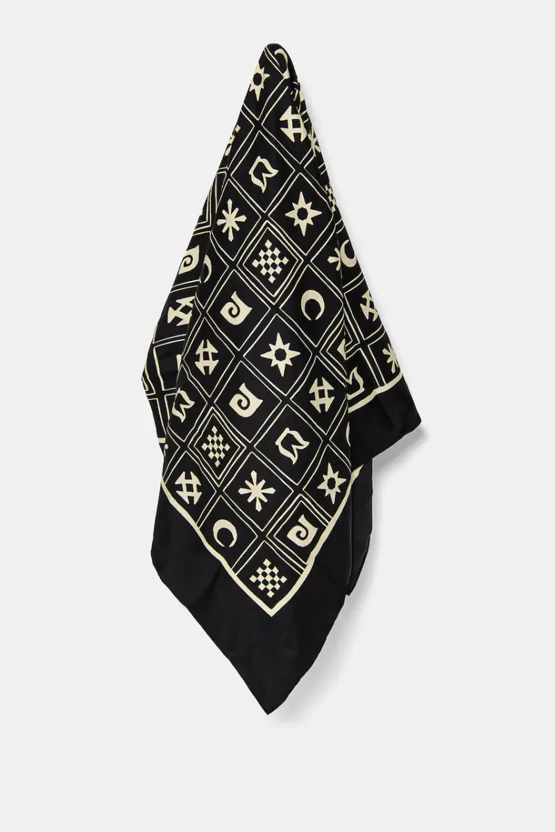 scialle in seta MIANI colore nero NU24CRSC02999